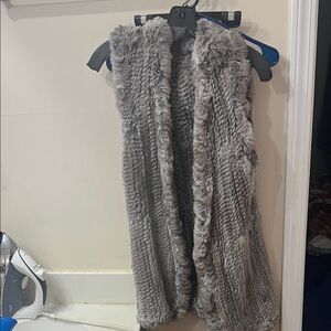 Love Token Gray Real Rabbit Fur Vest